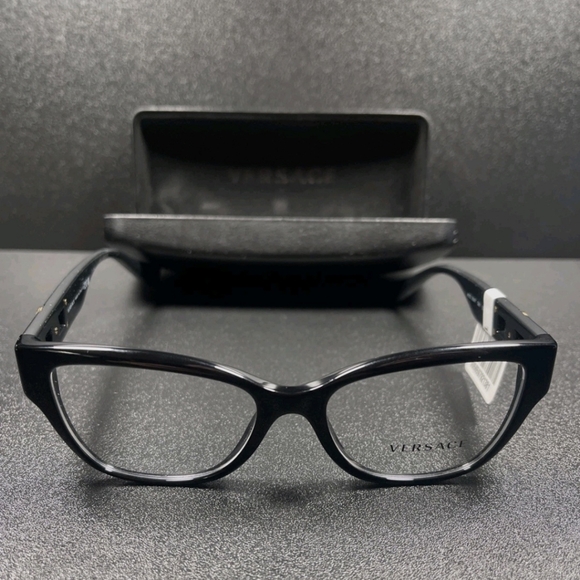 Versace Italy B Mod 3347 52[]17-142 Black Eyeglasses / Frames W/Case MF - Picture 6 of 6